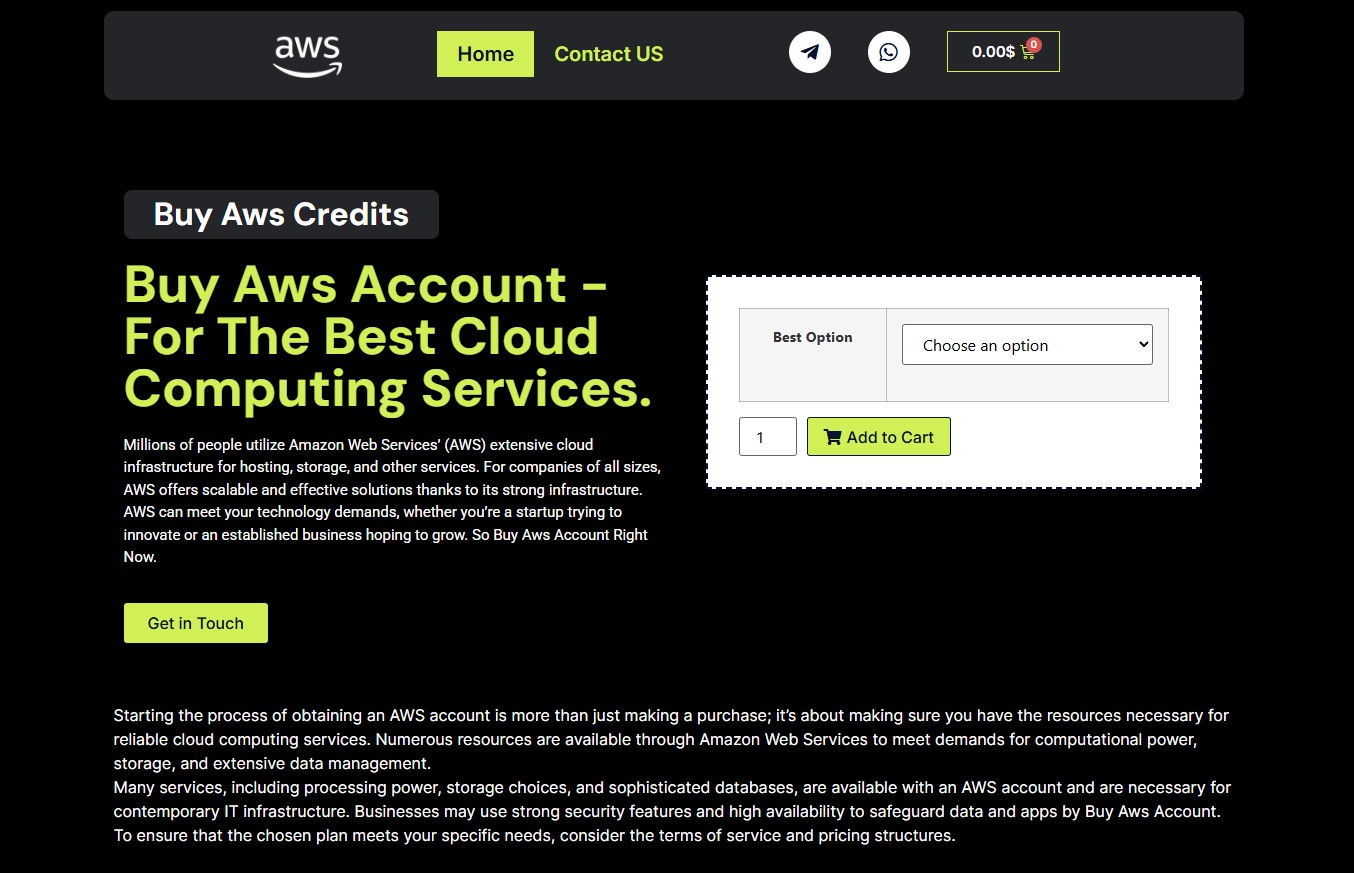 Buy AWS Credit Accounts