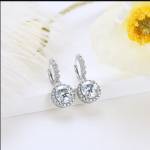 Crown Cut Moissanite Drop Earrings