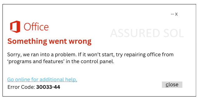 Troubleshooting and Resolving Error Code 30033–44 in Microsoft Office | by Leoodaniel | Jun, 2025 | Medium