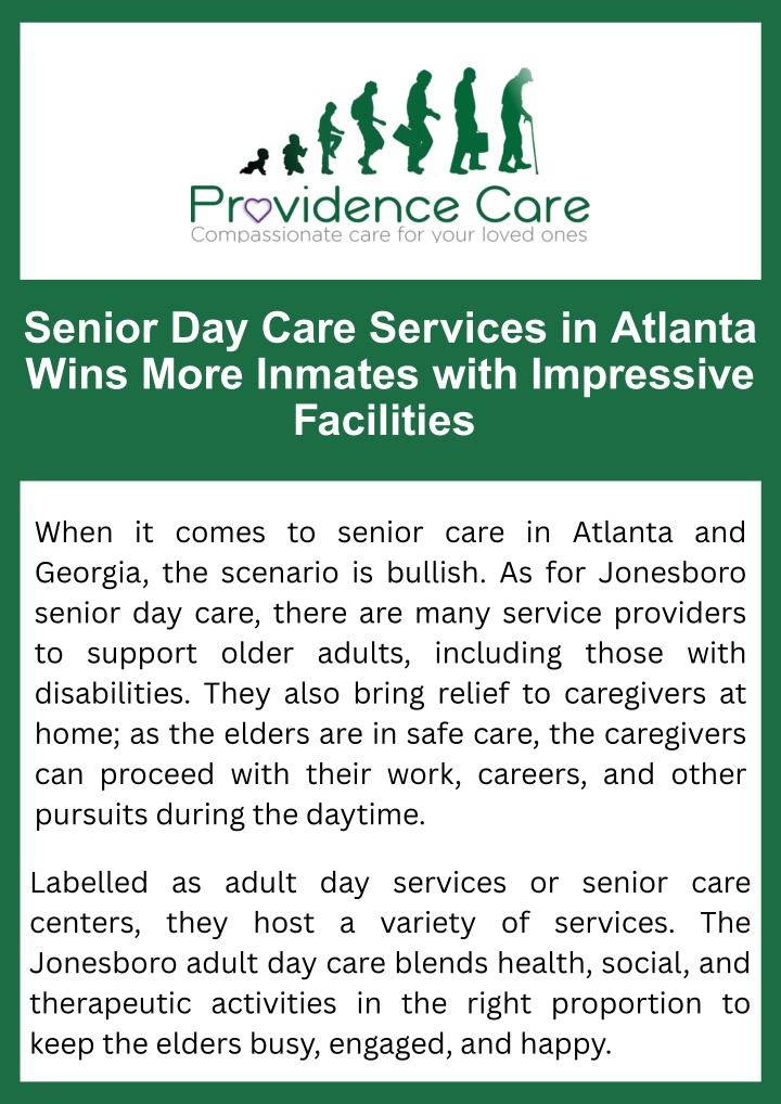PPT - Senior Day Care Services in Atlanta Wins More Inmates with Impressive Facilities PowerPoint Presentation - ID:14504852
