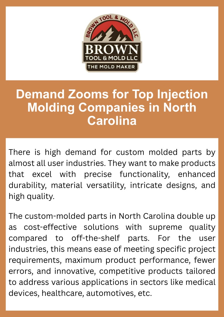 PPT - Demand Zooms for Top Injection Molding Companies in North Carolina PowerPoint Presentation - ID:14498538