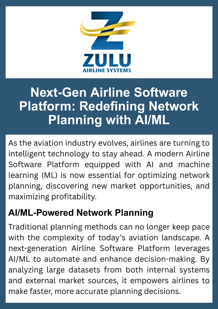 PPT - Next-Gen Airline Software Platform Redefining Network Planning with AIML PowerPoint Presentation - ID:14494681