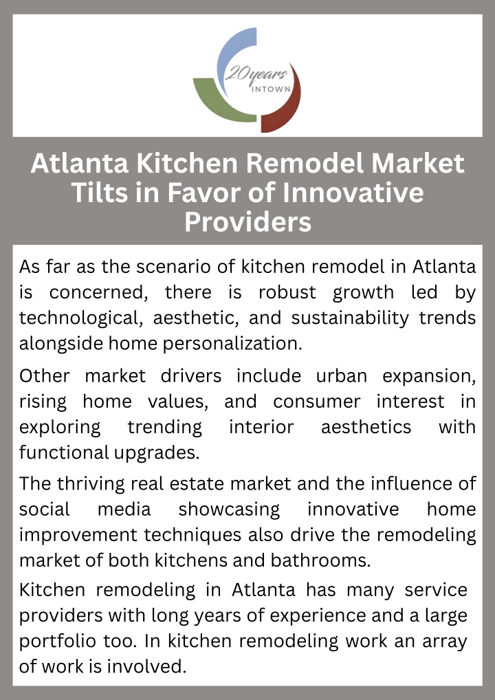 PPT - Atlanta Kitchen Remodel Market Tilts in Favor of Innovative Providers PowerPoint Presentation - ID:14528218