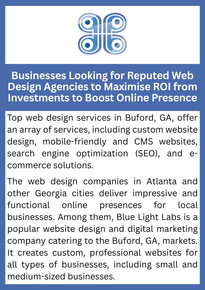 PPT - Businesses Looking for Reputed Web Design Agencies to Maximise ROI from Investments to Boost Online Presence PowerPoint Presentation - ID:14592541