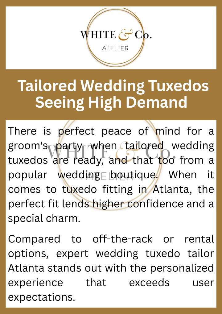 PPT - Tailored Wedding Tuxedos Seeing High Demand PowerPoint Presentation - ID:14592090