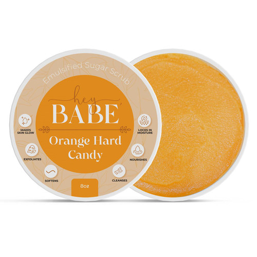 Orange Hard Candy Emulsified Sugar Scrub – Hey Babe 8oz