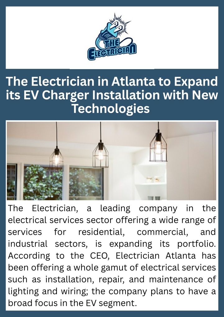 PPT - The Electrician in Atlanta to Expand its EV Charger Installation with New Technologies PowerPoint Presentation - ID:14577267