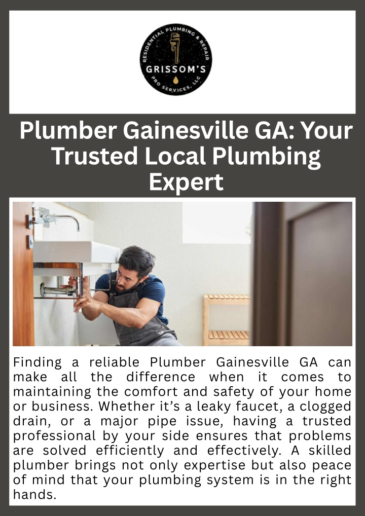 PPT - Reliable and Affordable Plumbing Services Gainesville GA for Homes and Businesses (1) PowerPoint Presentation - ID:14644593