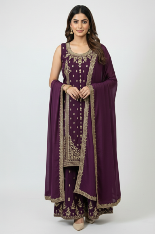 Zari Work Kameez & Sharara with Dupatta: Perfect Outfit Wedding Season
