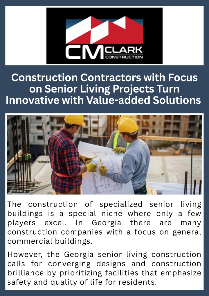 PPT - Construction Contractors with Focus on Senior Living Projects Turn Innovative with Value-added Solutions PowerPoint Presentation - ID:14671101