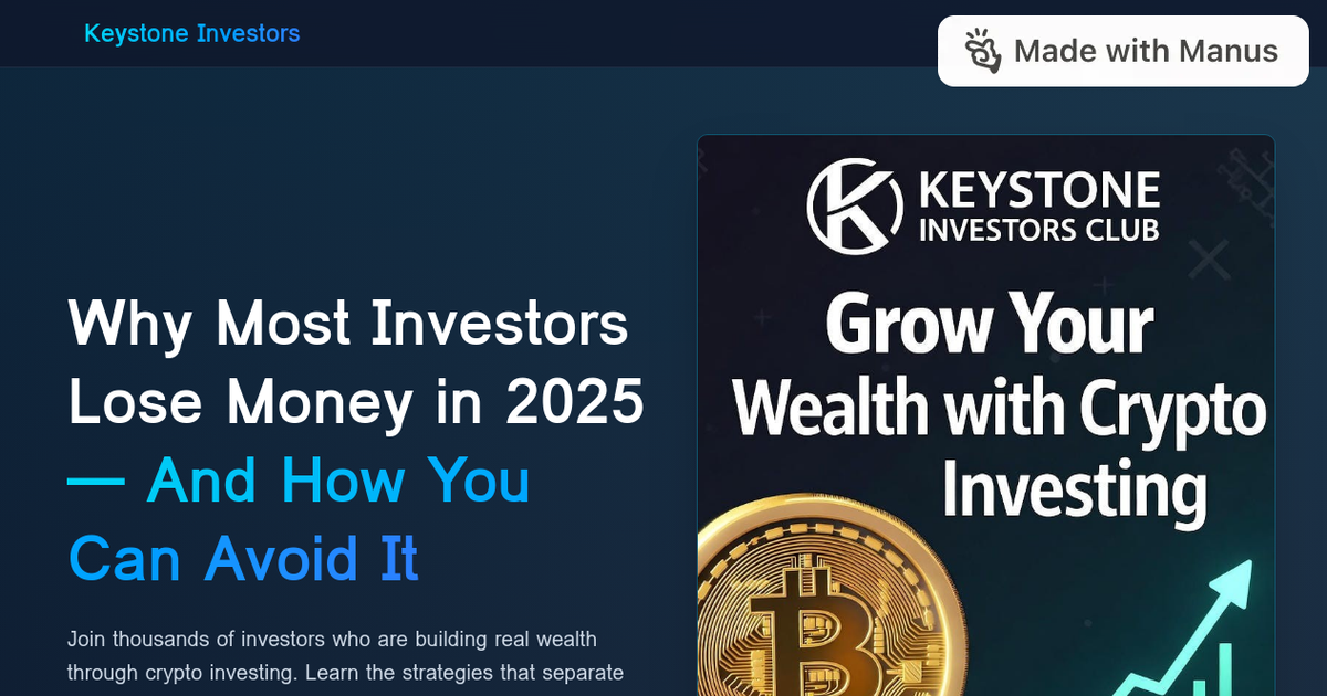 Keystone Investors - Crypto Wealth Building Landing Page