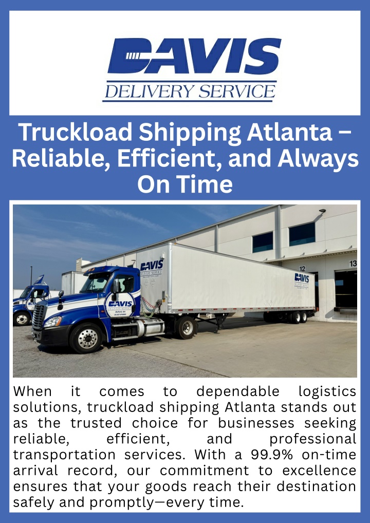PPT - Truckload Shipping Atlanta – Reliable, Efficient, and Always On Time PowerPoint Presentation - ID:14651806