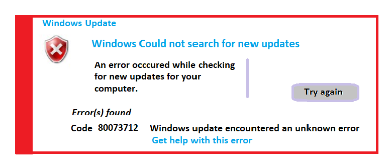 Windows Update Error Code 80073712 - [Fixed]