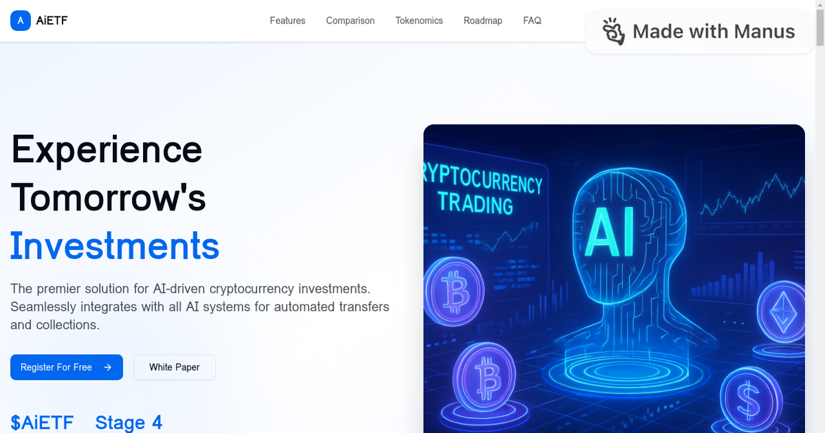 AiETF Token Landing Page