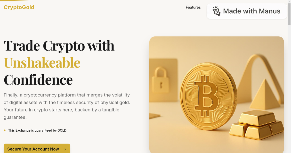 CryptoGold Exchange Landing Page