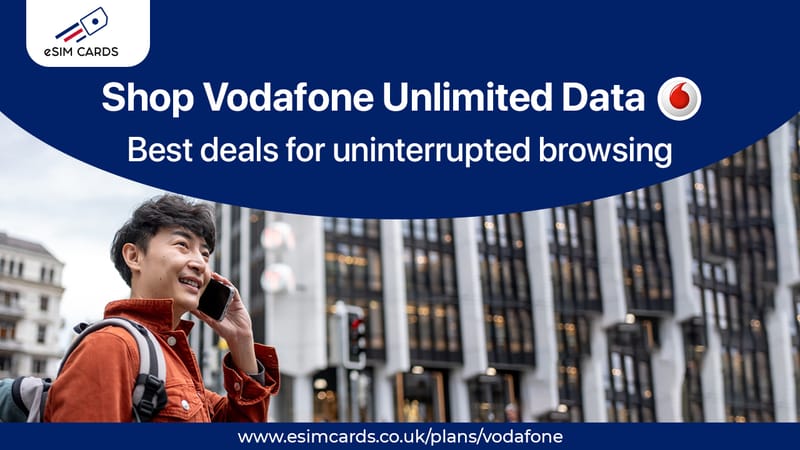Experience Vodafone Unlimited Data With the Best Deals - UK Europe eSIM cards