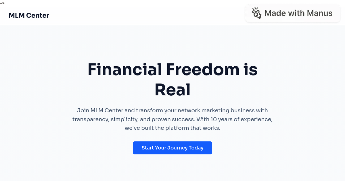 MLM Center Landing Page