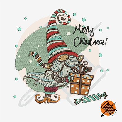 Christmas Gnome Digital Embroidery Design - The Hem Stitching