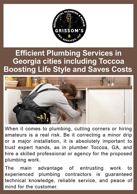 Efficient Plumbing Services in Georgia cities including Toccoa Boosting Life Style and Saves Costs .pdf