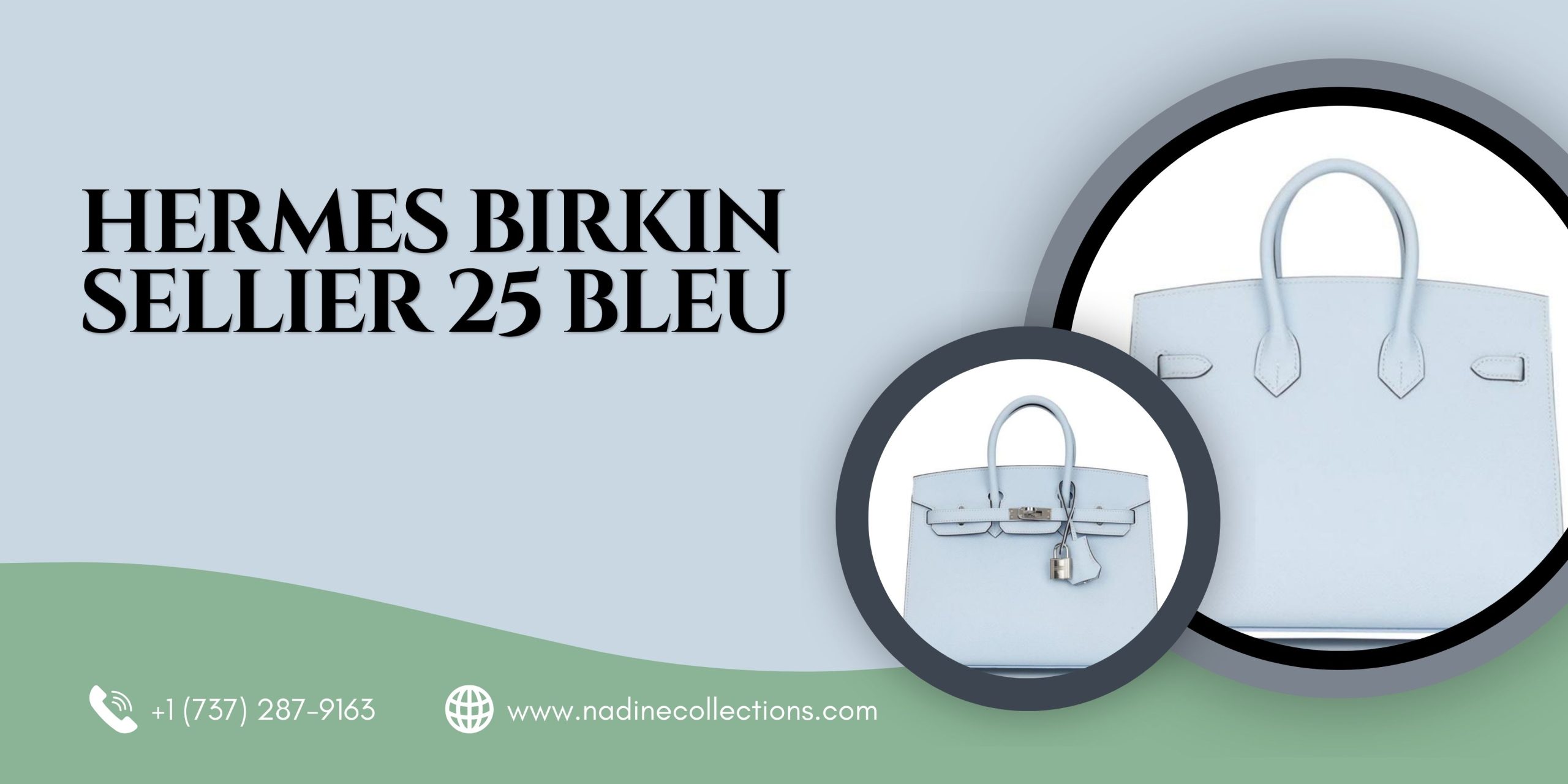HERMES Birkin Sellier 25 Bleu: Structured Elegance in Brume Perfection